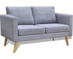 vidaXL - Tweezitsbank - stof - lichtgrijs