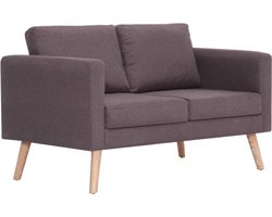 vidaXL - Tweezitsbank - stof - taupe