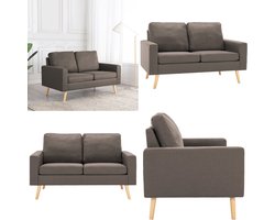 vidaXL Tweezitsbank stof taupe - Bank - Banken - Tweezitsbank - Tweezitsbanken