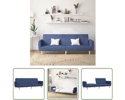 vidaXL Tweezitter - Slaapbank - Slaapbank 2-zits stof blauw - Sofa Bed - Logeerbed - Multifunctionele Bank