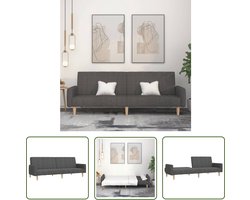 vidaXL Tweezitter - Slaapbank - Slaapbank 2-zits stof donkergrijs - Donkere Grijze Bank - Multifunctionele Bank - Converteerbare Bank