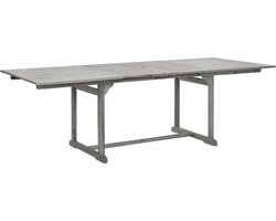vidaXL Uitschuifbare Tuintafel 160-240 cm Grijs