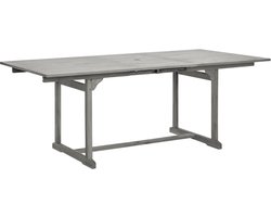 vidaXL Uitschuifbare Tuintafel - Grijs Acaciahout