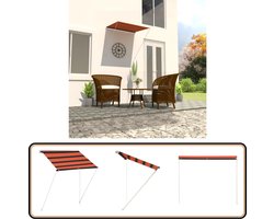 vidaXL Uittrekbare Luifel - 150x150 cm - Oranje/Bruin Zonwering - Buitenduikers - Buitenzonwering - Veranda Scherm - Parasol