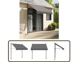 vidaXL Uittrekbare Luifel 200x150 cm - Antraciet Uitklapbare Luifel - Tuinluifel - Veranda Luifel - Parasol - Zonnescherm