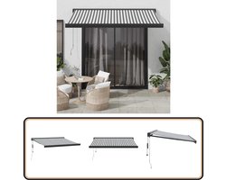 vidaXL Uittrekbare Luifel 3,5x2,5m - Antraciet & Wit Tuinluifel - Elektrische Luifel - Veranda - Parasol - Buitenuitzetting