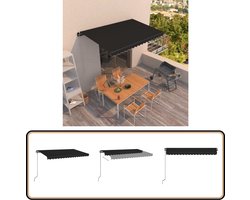 vidaXL Uittrekbare Luifel 400x350 cm Antraciet Buitenluifel - Zonwering - Parasol - Terrasoverkapping - Tuinzorg