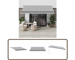 vidaXL Uittrekbare Luifel 400x350cm - Antraciet/Wit Luifel - Tuinluifel - Parasol - Zonwering - Buisvormige Luifel