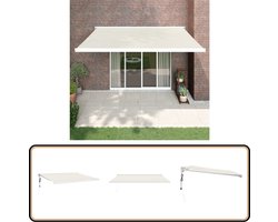 vidaXL Uittrekbare Luifel - 4x3 m - Crèmekleurig Terras Overkapping - Tuin Veranda - Zonnebescherming - Buitenluifel - Retractable Awning