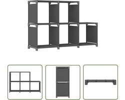 vidaXL Vakkenkast - Opbergkast - Kast met 5 vakken 103x30x72,5 cm stof grijs - Grijze Kast - Stoffen Kast - Industriële Kast