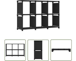 vidaXL Vakkenkast - Opbergkast - Kast met 6 vakken 103x30x72,5 cm stof zwart - Zwarte Kast - Stoffen Kast - Industriële Kast