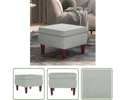 vidaXL Velvet Bankje - Krukje - Kruk met houten poten fluweel lichtgrijs - Zachte Kruk - Huiskamerstijl - Lounge Meubilair