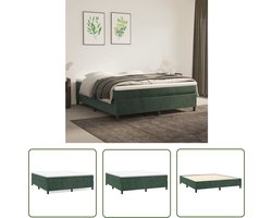 vidaXL Velvet Bed - Donkergroen Bedframe - Bedframe zonder matras 180x200 cm fluweel donkergroen - Tweepersoons Bed - Boxspring Bed - Slaapcomfort
