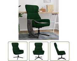 vidaXL Velvet Fauteuil - Relaxstoel - Relaxstoel fluweel donkergoen - Donkere Fauteuils - Lounge Stoel - Leeshoek