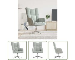 vidaXL Velvet - Relaxstoel - Relaxstoel fluweel lichtgrijs - Grijs - Lounge Chair - Fauteuils