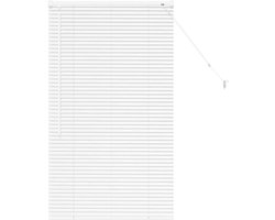 vidaXL - Venetiaanse - Jaloezieën - met - gordijnen - Wit - 130 - x - 75 - cm - Aluminium