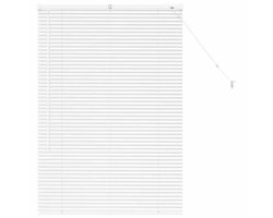 vidaXL - Venetiaanse - Jaloezieën - met - gordijnen - Wit - 130 - x - 90 - cm - Aluminium