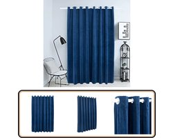 vidaXL Verduisterend Gordijn 290x245cm Fluweel Blauw Fluwelen Gordijn - Gordijn Blauw - Verduisterend Gordijn - Gordijnen - Kamerdecoratie