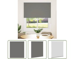 vidaXL Verduisterend Gordijn - Rolgordijn - Rolgordijn verduisterend 130x130 cm stofbreedte 126,6 cm grijs - Privacy Screen - Lichtwerende Gordijnen - Slaapkamer Decoratie