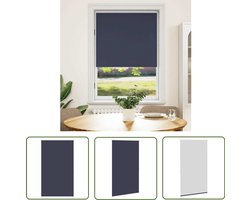 vidaXL Verduisterend Gordijn - Rolgordijnen - Rolgordijn verduisterend 80 x 175 cm marineblauw - Blauw Gordijn - Thermogordijn - Slaapkamer Decoratie