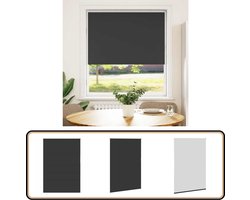 vidaXL Verduisterend Rolgordijn 90x175cm Zwart Rolgordijnen - Blackout Gordijnen - Verduisterend Gordijn - Kamerroutines - Woonkamer Decoratie