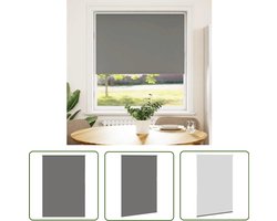 vidaXL Verduisterend Rolgordijn Grijs 110x150 cm Rolgordijnen - Verduisterend Gordijn - Privacy Gordijn - Lichtregelaar - Wand Decoratie