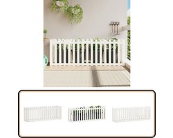 vidaXL Verhoogde Plantenbak - 200x50x70 cm - Grenenhout - Wit Bloembakken - Plantenbakken - Tuingereedschap - Tuinmeubelen - Houtwerk