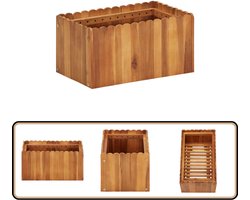 vidaXL Verhoogde Plantenbak - Massief Acaciahout Kweekbak - Plantenbak - Tuingereedschap - Houten Plantenbak - Bloemenbak