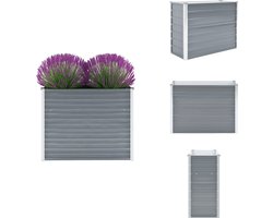 vidaXL Verhoogde Tuinbak - Verhoogde Tuinbakken - Verhoogde Plantenbak - Verhoogde Plantenbakken - Plantenbak verhoogd 100x40x77 cm gegalvaniseerd staal grijs