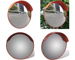 vidaXL - Verkeersspiegel - voor - buiten - 45 - cm - PC-kunststof - oranje