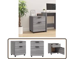 vidaXL Verrijdbare Dossierkast - Grijs Sonoma Dossierkast - Houten Kasten - Grijze Meubels - Bureau Accessoires - Opbergkasten