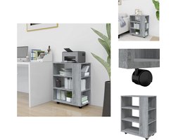 vidaXL Verrijdbare Kast - Verrijdbare Kasten - Dossierkast - Documentenkast - Rolkast 60x35x75 cm bewerkt hout grijs sonoma eiken