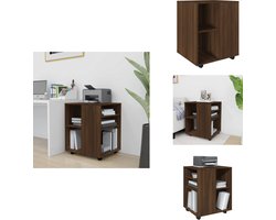 vidaXL Verrijdbare Kast - Verrijdbare Kasten - Dossierkast - Documentenkast - Rolkast 60x53x72 cm bewerkt hout bruin eikenkleur