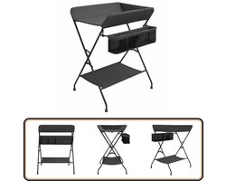 vidaXL Verschoontafel - Antraciet - Inklapbaar Verschoontafel - Kindermeubilair - Babykamer - Luierverandtafel - Opbergruimte