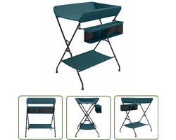 vidaXL Verschoontafel ijzer groen - Verschoontafel - Kindermeubilair - Babykamer - Luiertafel - Babyproducten