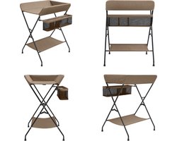 vidaXL Verschoontafel ijzer taupe - Verzorgingstafel - Verzorgingstafels - Verschoontafel - Verschoontafels