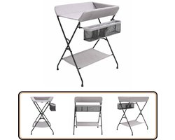 vidaXL Verschoontafel - Lichtgrijs & Inklapbaar Verschoontafel - Kinderkamer - Babykamer - Luier Verschonen - Opbergruimte