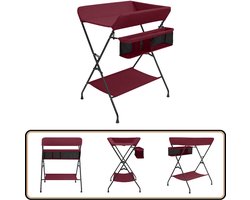 vidaXL Verschoontafel - Rood - Inklapbaar - Opbergruimte Verschoonbladen - Kinderopvangtafel - Babyverzorging - Wieg - Kangoeroebag