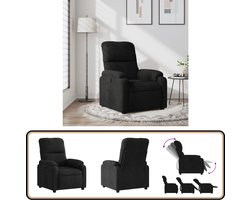 vidaXL Verstelbare Fauteuil Microvezelstof Zwart Verstelbare Fauteuil - Fauteuils - Lounge Stoel - Relaxfauteuil - Ergonomische Stoel