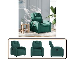 vidaXL Verstelbare Fauteuil Stof Donkergroen Verstelbare Fauteuil - Fauteuils - Lounge Stoel - Relaxfauteuil - Leesstoel