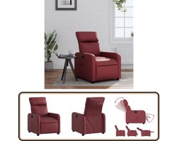 vidaXL Verstelbare Fauteuil Wijnrood Kunstleer Verstelbare Fauteuil - Lounge Stoel - Fauteuils - Designstoel - Lederlook