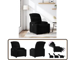vidaXL Verstelbare Fauteuil - Zwart - Stof Comfortabele Fauteuil - Verstelbare Stoel - Lounge Stoel - Relaxfauteuil - Leesstoel