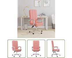 vidaXL Verstelbare Kantoorstoel Roze Kunstleer Kantoorstoel - Bureaustoel - Verstelbare Stoel - Pink Stoel - Rozer Gekleurde Stoel