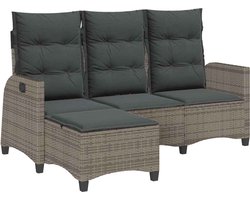 vidaXL Verstelbare L-vormige tuinbank - Grijs