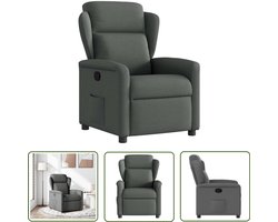 vidaXL Verstelbare Stoel - Fauteuil - Fauteuil verstelbaar stof donkergrijs - Lounge Stoel - Relaxstoel - Lederlook
