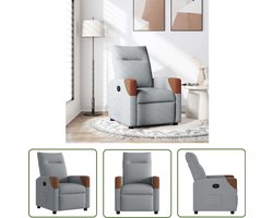 vidaXL Verstelbare Stoel - Fauteuil - Fauteuil verstelbaar stof lichtgrijs - Lounge Stoel - Relaxstoel - Leesstoeltje