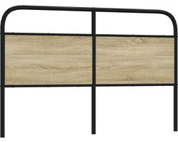 vidaXL - Vervangend - hoofdbord - 160 - cm - staal - en - bewerkt - hout - sonoma - eikenkleurig