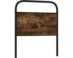 vidaXL - Vervangend - hoofdbord - 80 - cm - staal - en - bewerkt - hout - gerookt - eikenkleurig