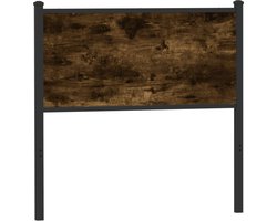 vidaXL - Vervangend - hoofdbord - 90 - cm - bewerkt - hout - en - staal - gerookt - eikenkleurig