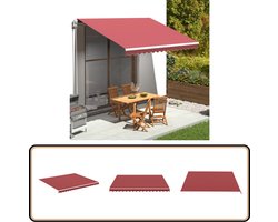 vidaXL Vervangingsdoek Luifel 4x3,5m Bordeauxrood Luifeldoek - Zonnescherm - Tuinaccessoires - Buitenleven - Patio